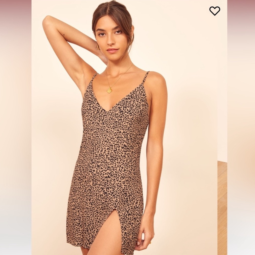 Reformation Marlowe leopard print dress